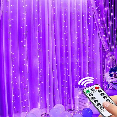 greenke guirnalda de 300 luces led para cortinas luces de hielo para interior de navidad luces remotas cortinas luces remotas temporizador