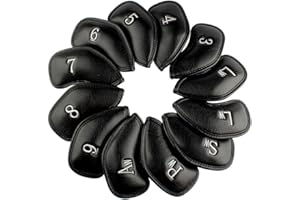 CRAFTSMAN GOLF 12pcs or 1pc Thick Synthetic Leather Golf Iron Head Covers Set Headcover Fit All Brands Callaway Ping Taylormade Cobra Etc. Also Custom Name