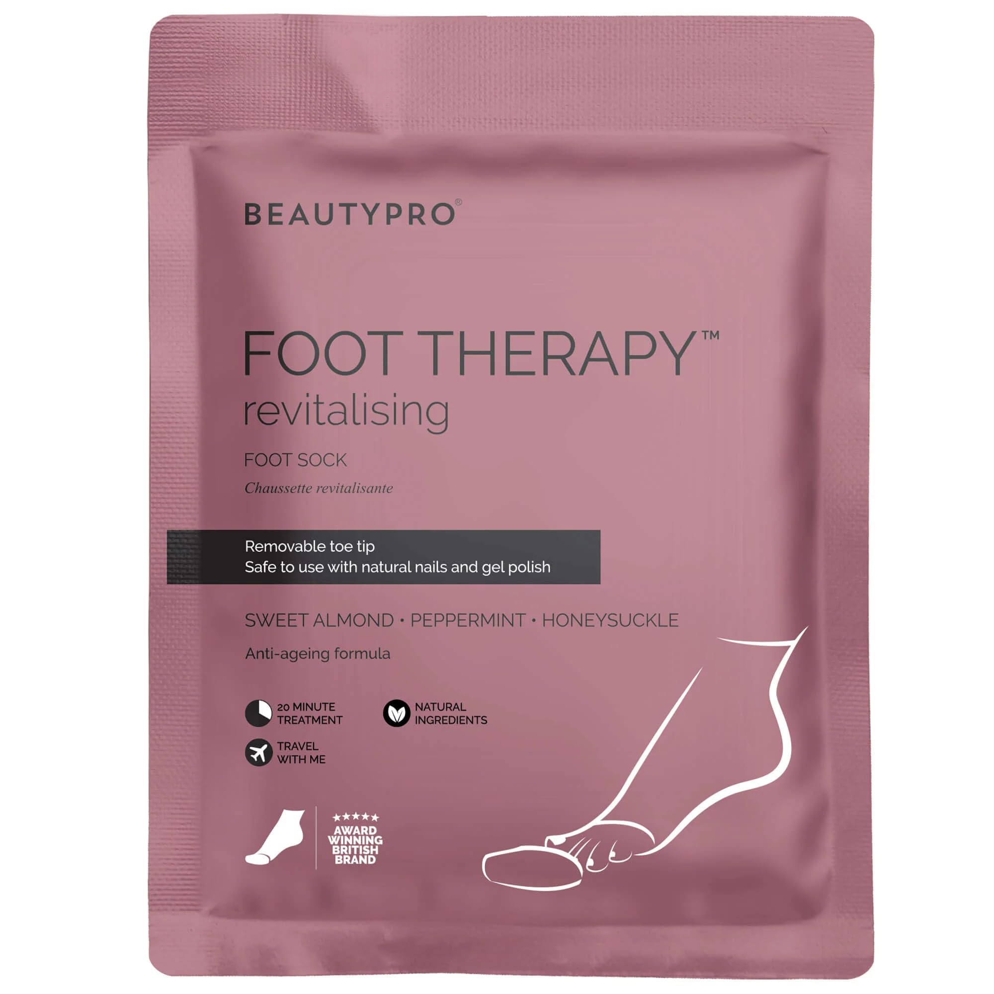 BEAUTYPRO FOOT THERAPY Intensely Moisturising Foot Mask Collagen Salicylic Acid & Argan Oil Natural Nourishing Foot Socks Removeable Toe Tips Vegan Treatment For Dry Feet Multi Award Winning Brand
