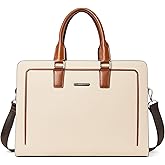BOSTANTEN Women Genuine Leather Briefcase Tote Business Vintage Handbag 15.6" Laptop Shoulder Bag Brown | Genuine Leather, Business, Vintage, 15.6" Laptop