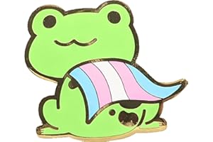 Transgender Pride Frog Pin in Trans LGBT+ Flag Colors | Chibi Enamel Gay Frog Pin
