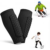 Soccer Shin Defender Shin Guards Pads for Kids, Youth Adult, Ski Calf Compression Sleeve with Honeycomb Pads, Shin Guard Soccer Sleeves for Boys, Girls, Support for Ski Basketball Boxing
