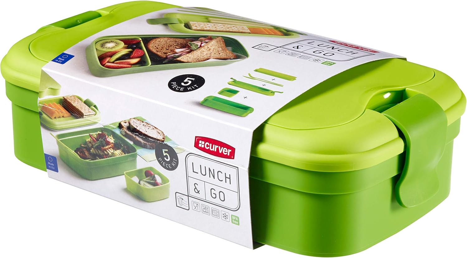 - Con Cubiertos Bento hermético Hermético para Alimentos Lunch & Go 1