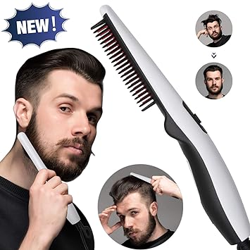 Luvina Beard And Hair Straightening Brush Electric Comb For Men