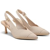 VIVAIA Addison Pointed-Toe Slingback Sandals For Women, Elegant Mid Heels With Arch Support