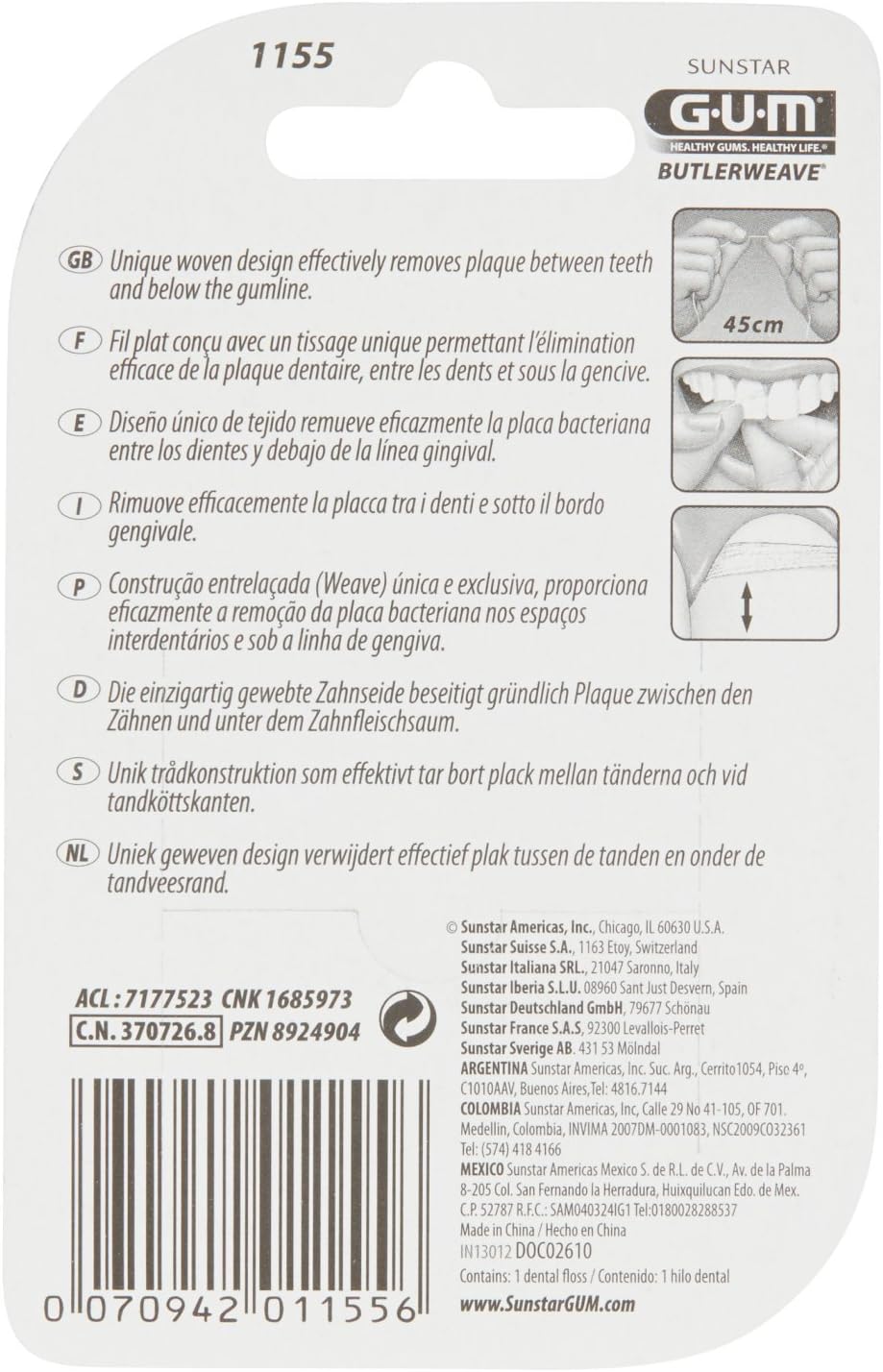 Sunstar - BUTLER Wax Dental Thread 54 m, Blanco, 54,8m - Image 4