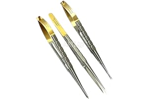 ARTLAB Professional German | Castroviejo Needle Holder Scissors Tying Forcep| Castroviejo Micro Scissors Needle Holder Straight Curved TC 6"| Dental Eye Instruments CE (Set of 3 STR SCISS+N/H+FORCEP,)