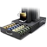 HiveNets Nespresso Vertuoline Capsule Storage Drawer Vertuo Coffee Holder Metal Multiple Flavors Pods Organizer 40 Pcs Capaci