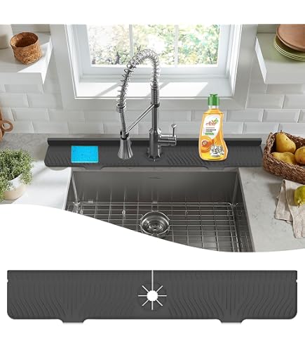 Protection Anti-éclaboussures Pour Évier De Cuisine - Barrière En Silicone 70 Cm Avec Ventouses - Hauteur 7 Cm