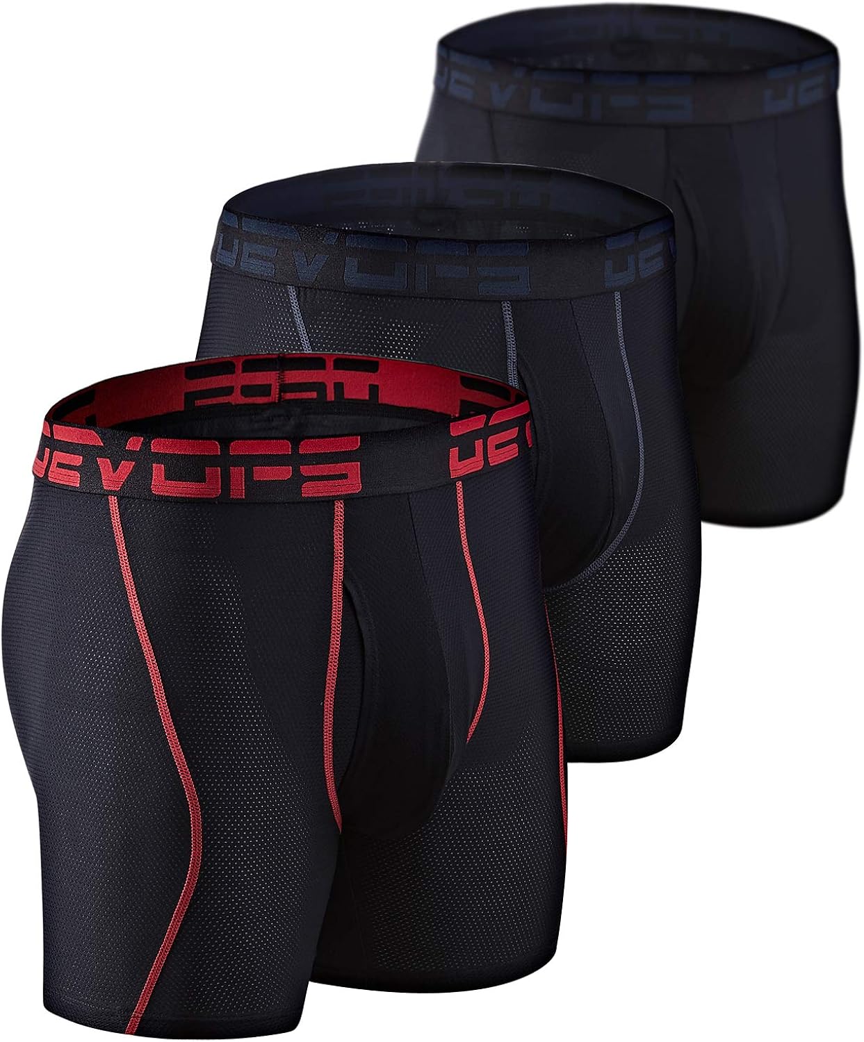DEVOPS Men's Perfomance Cool Dry Mesh Underwear Boxer Trunk 6-inch Brief (3 Pack) at  Men’s Clothing store