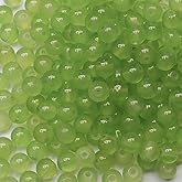 200PCS Glass Beads 8mm Glass Beads for Bracelets Necklaces Jewelry Making DIY Crafts (Light Green)