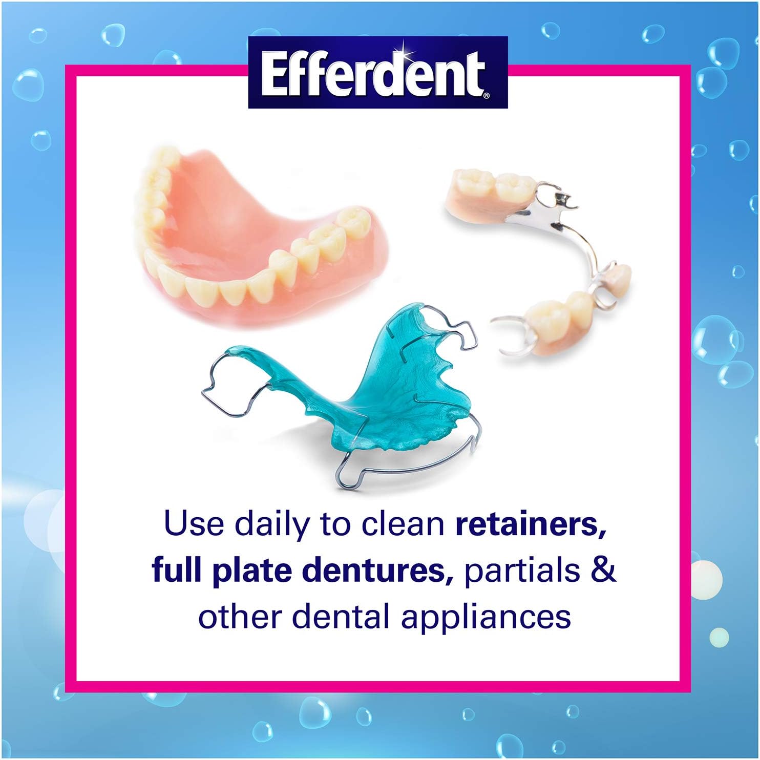 Efferdent Denture Cleanser Tablets, Complete Clean, 102 Tablets: Health & Personal Care