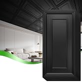 Art3d 3D PVC Ceiling Tiles 2x4 ft, 12 Pcs, 96 Sq.Ft, Rectangular Black | 3D Embossed PVC; Waterproof &amp; Fire-Resistant; Glue-Up/Drop-In T-Grid; for Bathroom, Basement, Commercial, Home, Office