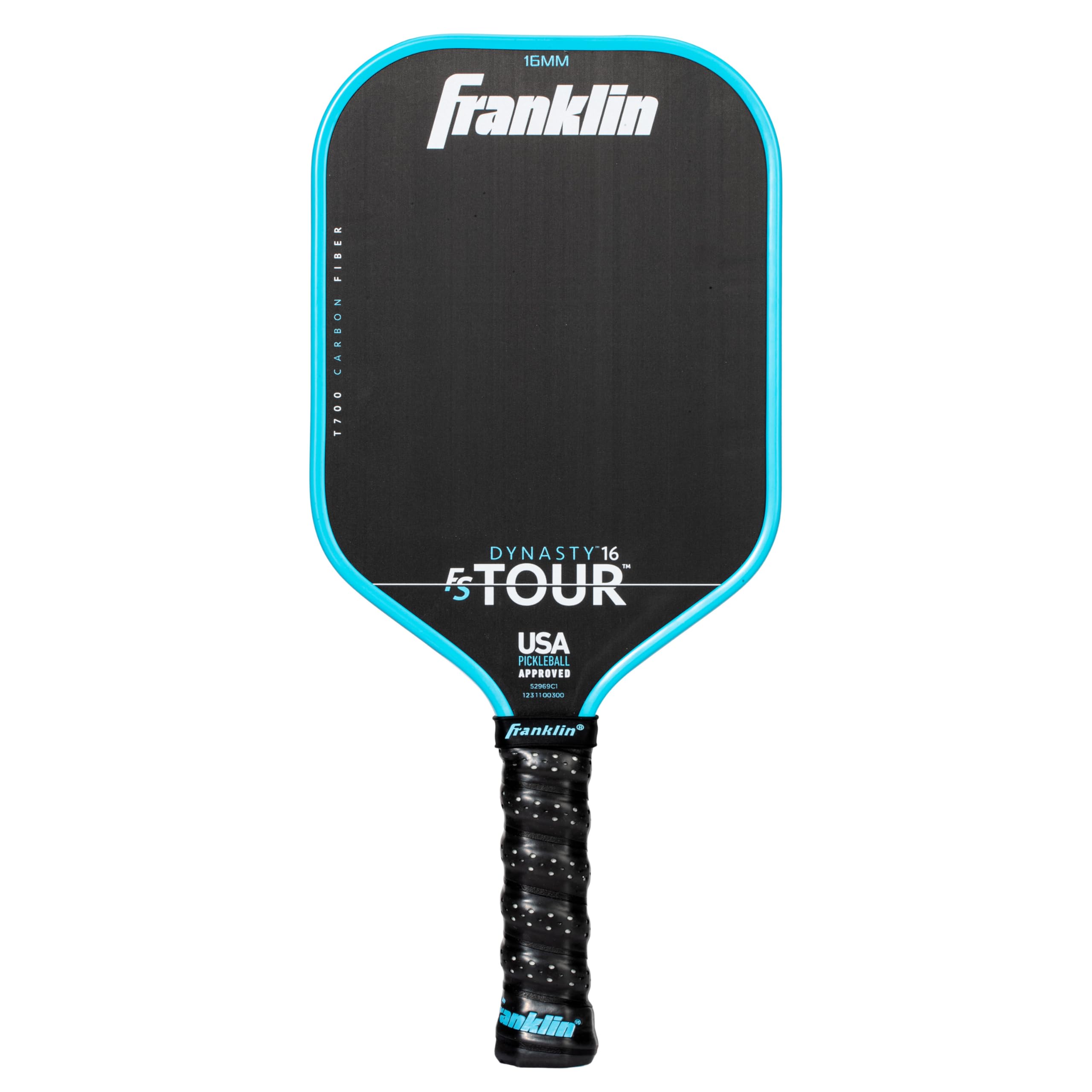 Franklin Sport Pro Pickleball Paddles - FS Tour Series Carbon Fiber Pickleball Paddles - Official USA Pickleball (USAPA) Approved Paddles - Dynasty Pro Player Paddle - 16mm Polymer Core - Blue