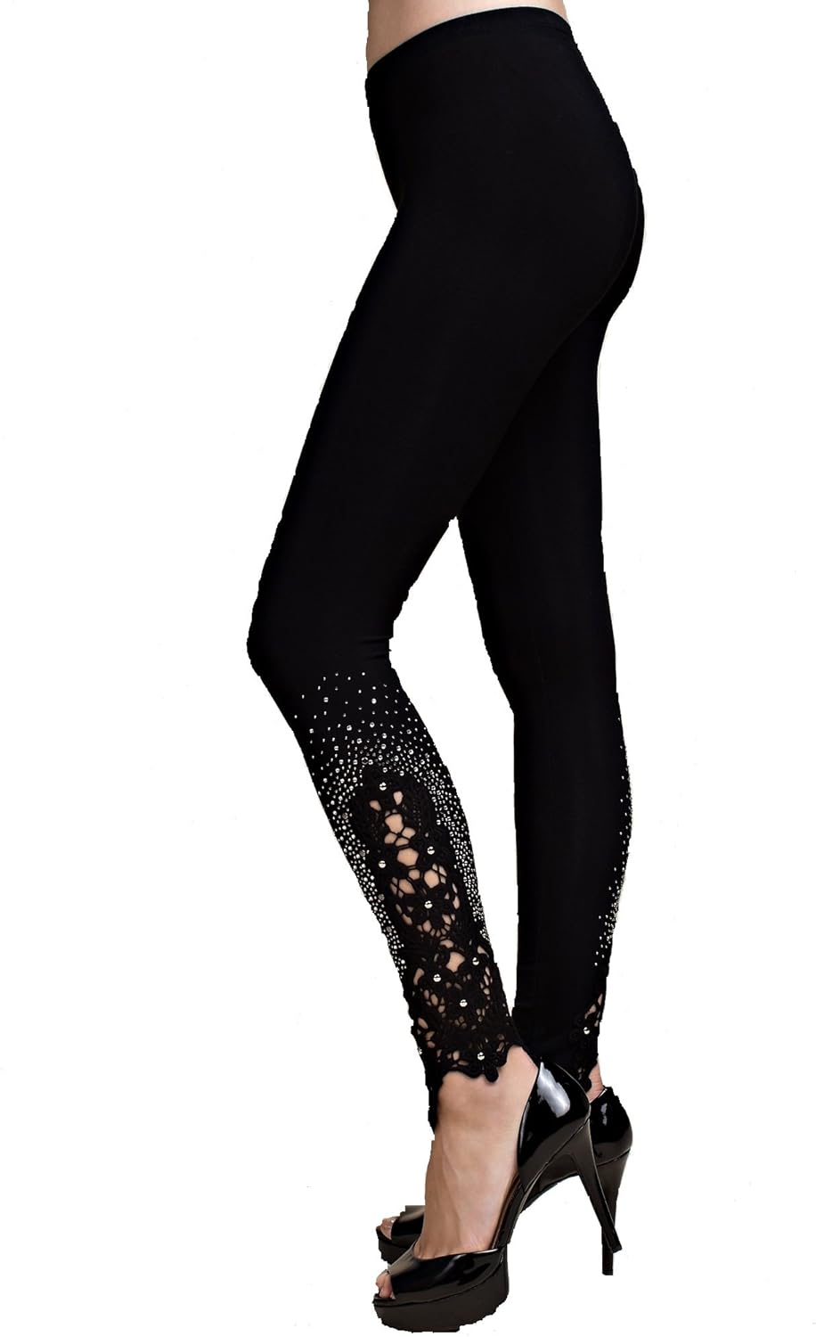 Vocal Apparel Plus Size Blingy Leggings with Crystal Stones (XXX Large