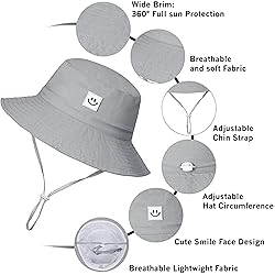 Infant Sun Hat Beach Bucket hat for Girls 0-6