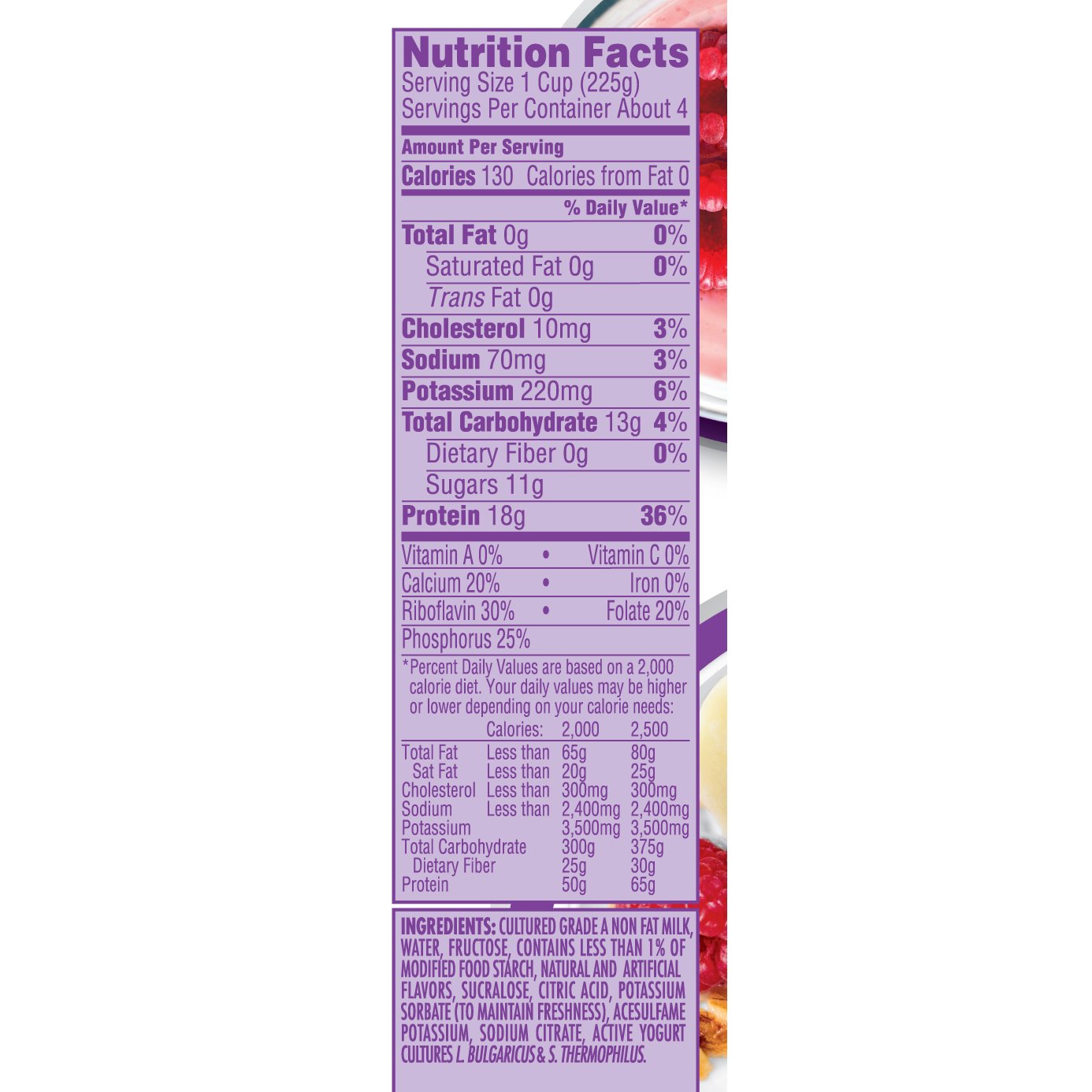 Light And Fit Vanilla Greek Yogurt Nutrition Label Runners High Nutrition