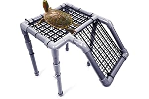StellarOcean Turtle Basking Platform for Aquatic Turtles Docks, 10.8" Width Aquatic Tortuga Basking Area Ramps Turtle Tank Accessories Platforms Topper Large Medium for 12 inches Wide Aquarium Stand