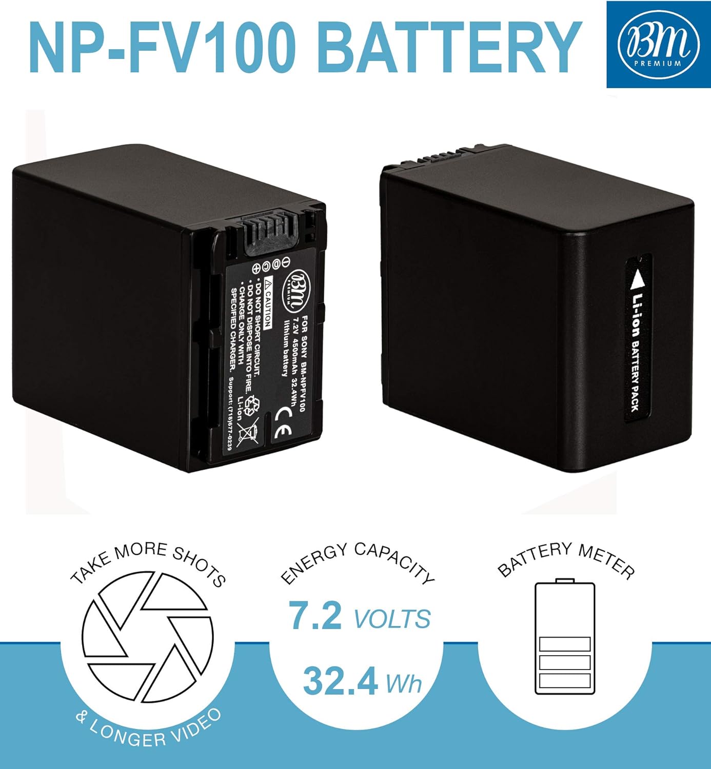 BM Premium 2-Pack of NP-FV100 Batteries and Battery Charger for Sony FDR-AX53 HDR-CX455/B HDR-CX675/B HDR-CX220 HDR-CX230 HDR-CX260V HDR-CX290 HDR-CX330 HDR-CX380 HDR-CX430V HDR-CX580V HDR-CX760V HDR-CX900 HDR-PJ230 HDR-PJ260V HDR-PJ340 HDR-PJ380 HDR-PJ430V HDR-PJ540 HDR-PJ580V HDR-PJ650V HDR-PJ670/B HDR-PJ710V HDR-PJ760V HDR-PV790V HDR-PJ810 HDR-TD30V 