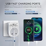 SHUOMAO UK to Italy Travel Adapter with 4 USB Ports Type L Converter view 4