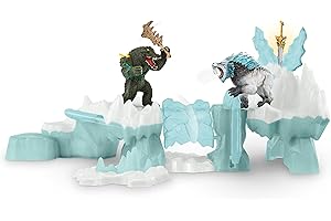 Schleich Eldrador Creatures, Mythical Creatures Toys for Kids, Attack on Ice Fortress Set with Ice Monster and Jungle Monster Action Figures, Ages 7+