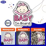 GEEKBEAR Baby on Board Car Sticker Reflective Weather-Resistant Cute Alien Boy view 4