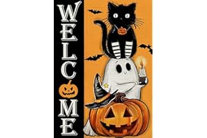 KINPLUB Halloween Diamond Painting Kits for Adults, Cat Ghost Pumpkin 5D Diamond Art Kits for Beginners, DIY Full Round Drill Paint by Diamonds Dots, Home Wall Decor 12 x 16 Inch