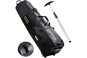 VIGEGARI Golf Travel Bag with Wheels - Airline-Approved Heavy Duty Oxford Golf Case for Clubs, Cart&StandBag, Soft-Sided Waterproof Cover