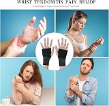 ACWOO Wrist Brace 2 Pack Elastic Support with Adjustable Strap Black view 5