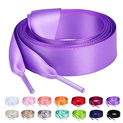 Booyckiy Flat Colorful Satin Ribbon Shoelaces