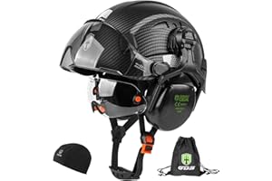 GREEN DEVIL Hard Hat Safety Helmet with Visor and Ear Muffs Men Women Vented Work Hardhat ANSI Z89.1 Cascos De Construccion f