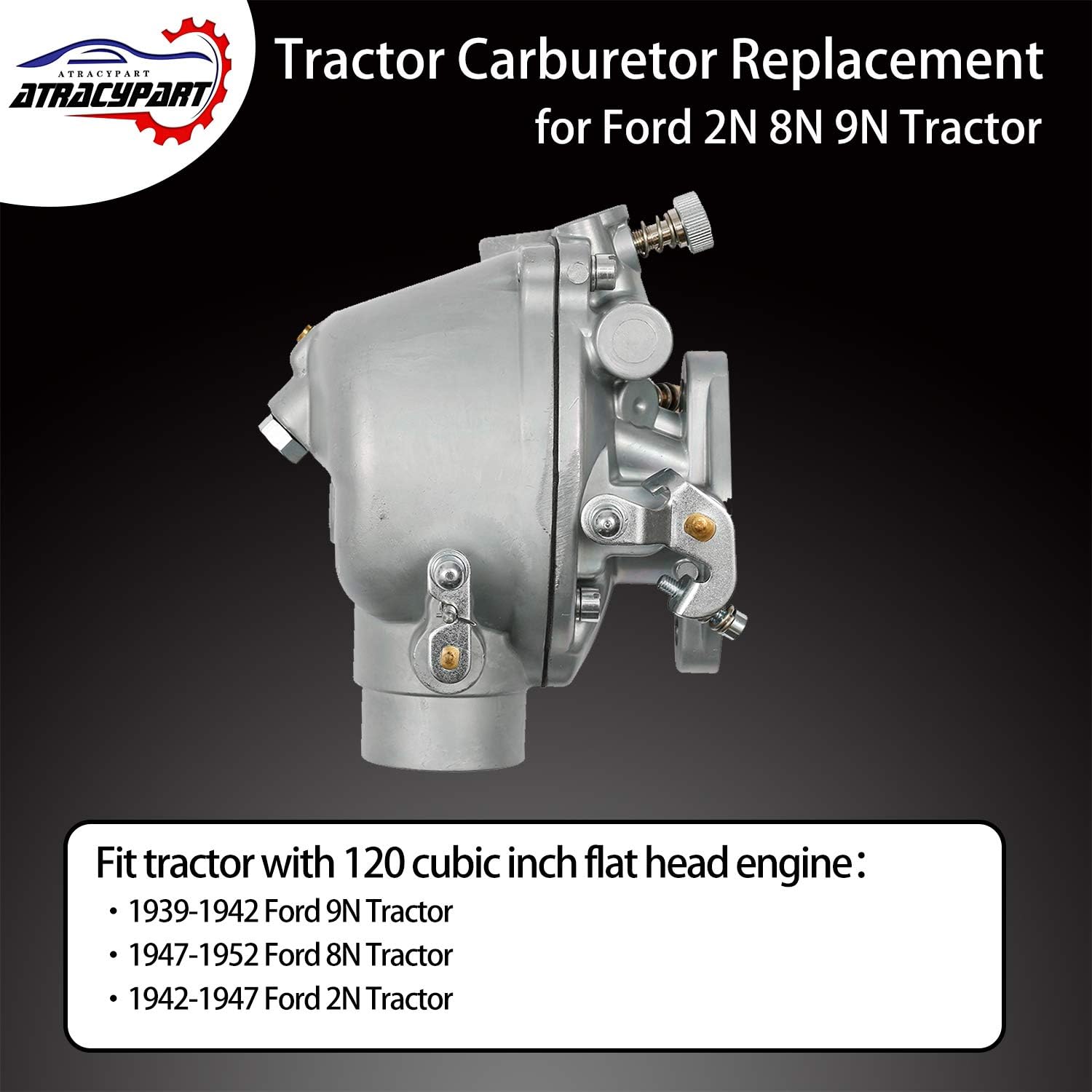 Carburetor Tractor Carb with Gasket and Bolts | for 1993-1952 Ford 2N 8N 9N Tractor | Replace# 8N9510C, 9N9510A, B3NN9510A, TSX241A, TSX33: Automotive