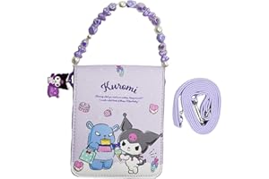 Holymid Cute Kumi Crossbody Bag with Adjustable Shoulder Strap and Hand Chain, Kawaii Handbag with Buckle, Kitty Friends Wallet Purse Shoulder Bag Coin Pouch Accessories for Women Girls
