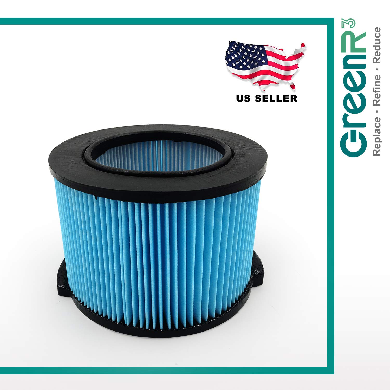 GreenR3 1Pack Reaplcement Air Wet/Dry Cartridge Filters for Ridgid