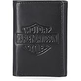 Harley-Davidson Men's Genuine Leather Rfid Blocking Trifold Wallet