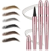 2Pcs Microblading Eyebrow Pen, Micro Eye-Brow Pencil for Women -Dark Brown | Long-Lasting Waterproof Eyebrow Pencil with 4-Fork-Tip for 3D Realistic Brow, Create Natural Hair-Like Brow Last All-Day