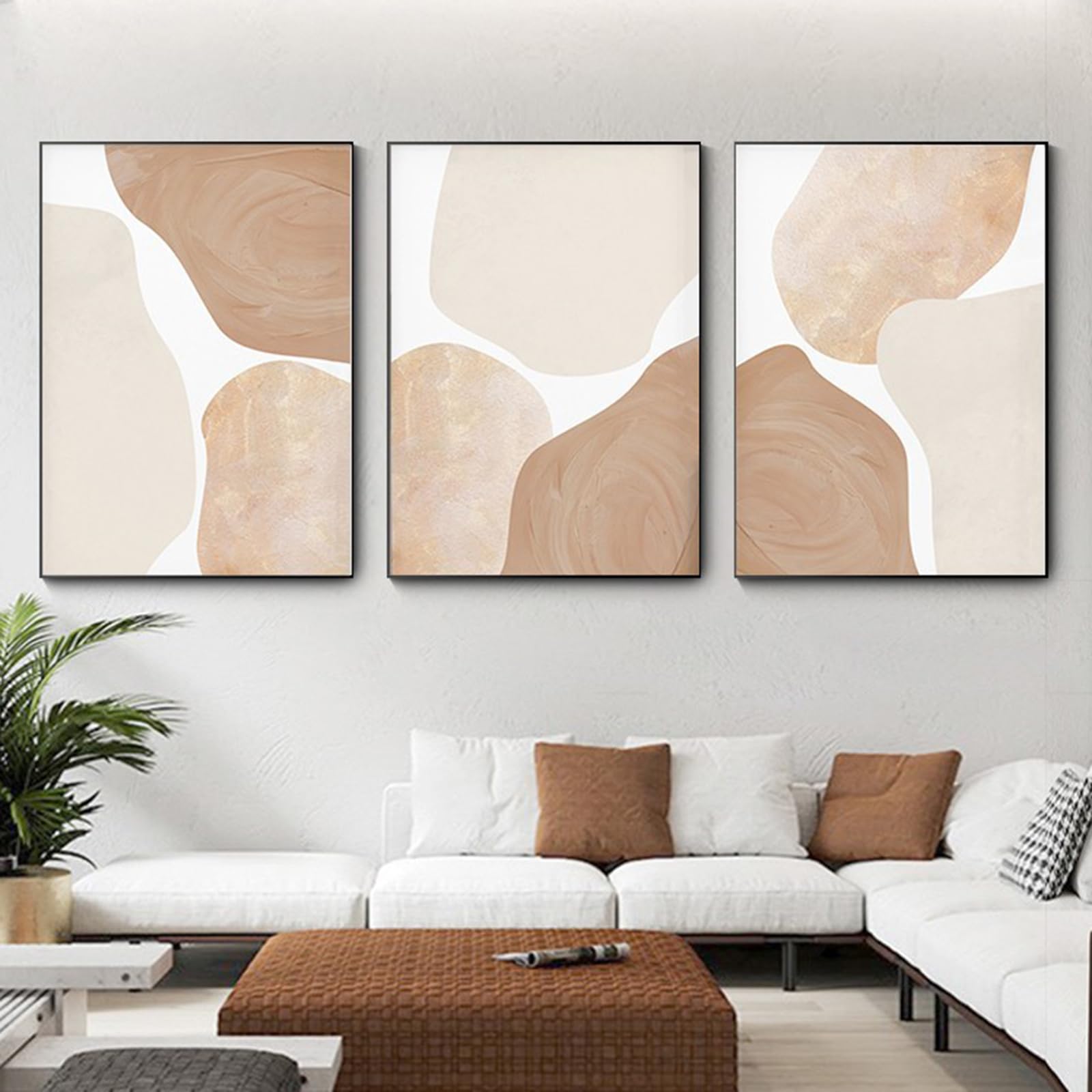 UGZDEA Abstract Canvas Posters Set of 3, Modern Geometry Shapes Canvas Pictures Living Room Bedroom Decoration Picture without Frame(C,3x40x60cm)