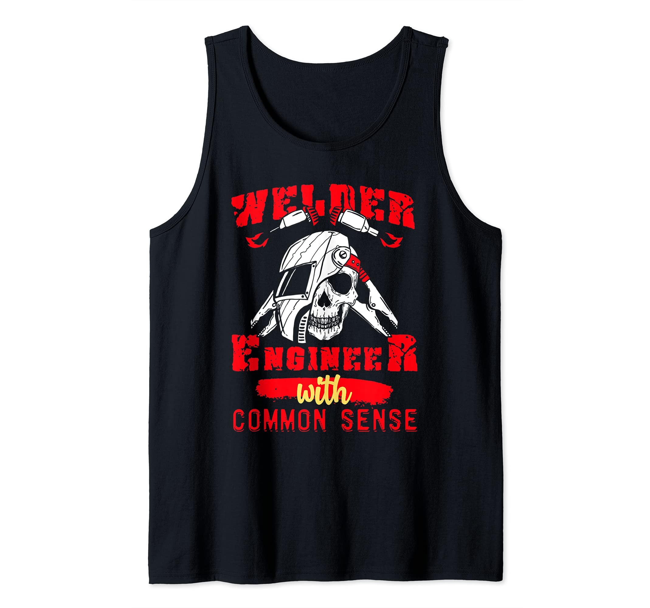 Welder Engineer With Sense Skull Welding Job Engineering Tank Top