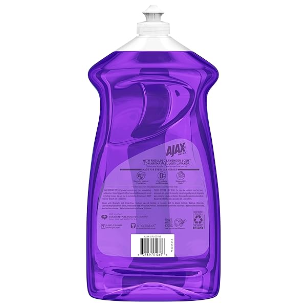 AJAX ULTRA LIQUID DISH SOAP WITH FABULOSO, LAVENDER SCENT, 52 OZ