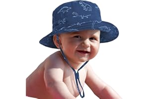 BUCAUM Baby Sun Hat for Boy Girl Toddler,Kids Summer UPF 50+ UV Protection Hat Wide Brim Beach Bucket Cap
