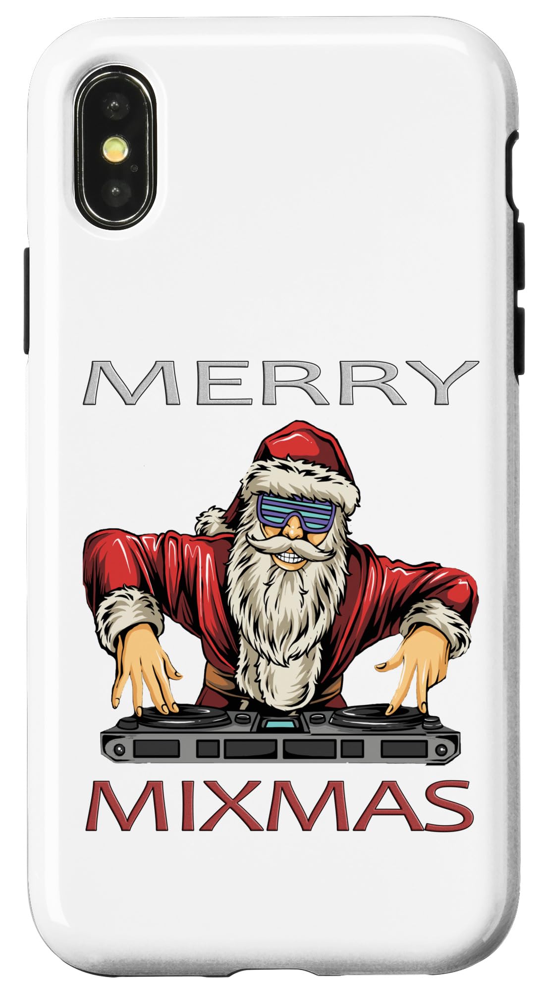 iPhone X/XS Merry Mixmas Funny DJ Santa Christmas Case