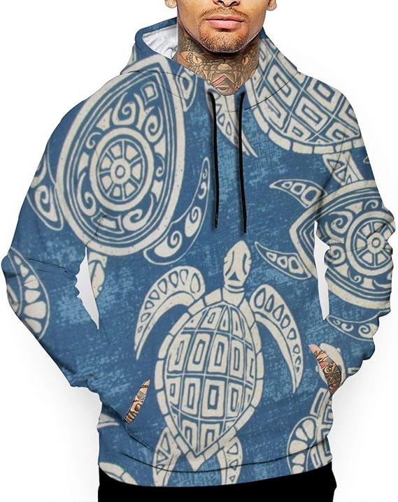 Amazon Co Jp トライバルウミガメ パーカー メンズ スウェットシャツ おしゃれ 春 夏 ゆったり 薄手 スポーツフード付き Tシャツ ベーシック 贈り物 服 ファッション小物