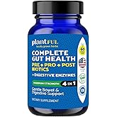 4-in-1 Pre Post Probiotics & Digestive Enzymes - Complete Gut Health & Digestive Support for Women & Men - Prebiotic Probiotic & Postbiotic Gas & Bloating Relief – 60 Non GMO Capsules