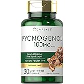 Carlyle Pycnogenol 100mg | 30 Capsules | French Maritime Pine Bark Extract | Pinus Pinaster | Non-GMO and Gluten Free Supplement