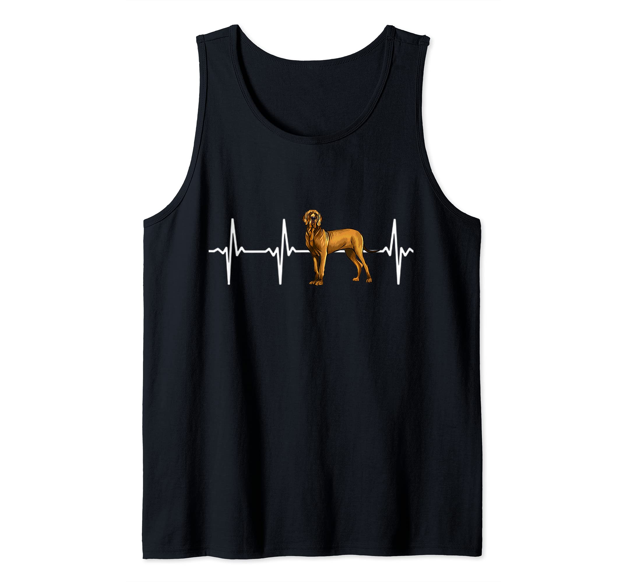 Brown Great Dane Heartbeat Love My Dog Tank Top