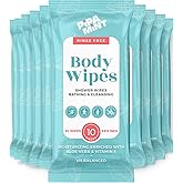 Body Wipes XL Shower Wipes Body Wipe for Adults Bathing, Traveling, Camping, Gym, Car, Elderly, Bedridden - Bath Wipe - Disposable Washcloths for Adults No Rinse
