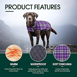 Kuoser Waterproof Dog Coat, Reversible Dog Jacket