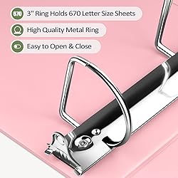 Sooez BinderX Extra Durable 2 Pack 3 Inch 3 Ring