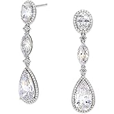 Nadri Teardrop Earrings For Women - Oval Dangle Earrings for Women, Hypoallergenic Earrings For Women, Exquisite Cubic Zirconia Womens Jewelry