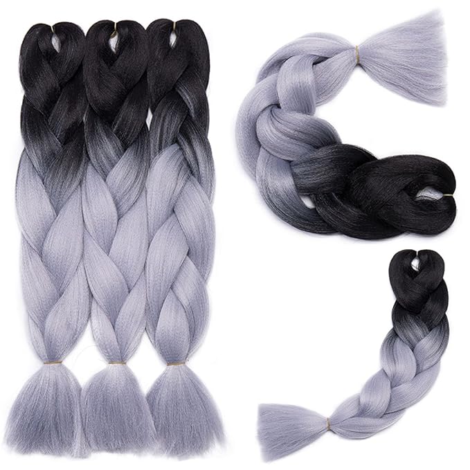 5 Pcs /500g 24'' Two Ombre Braiding Hair Synthetic Braid Hair